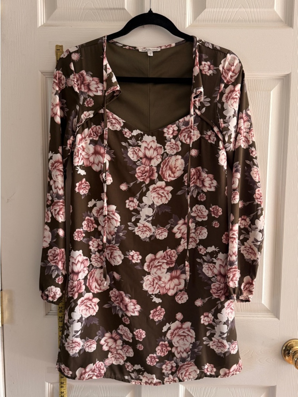 Charlotte Russe Dress with Pink Brown Floral Print